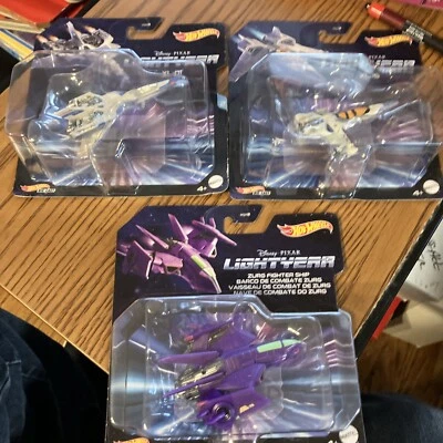 2022 Hot Wheels Disney Pixar Lightyear XL-15 XL-01 Zurg Fighter navio lote de 3 - Imagem 1 de 4