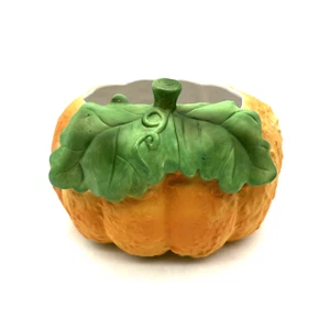 VTG NAPCO CERAMICS 4.5" Orange Pumpkin Shape Planter Fall/Halloween Decoration - Picture 1 of 9