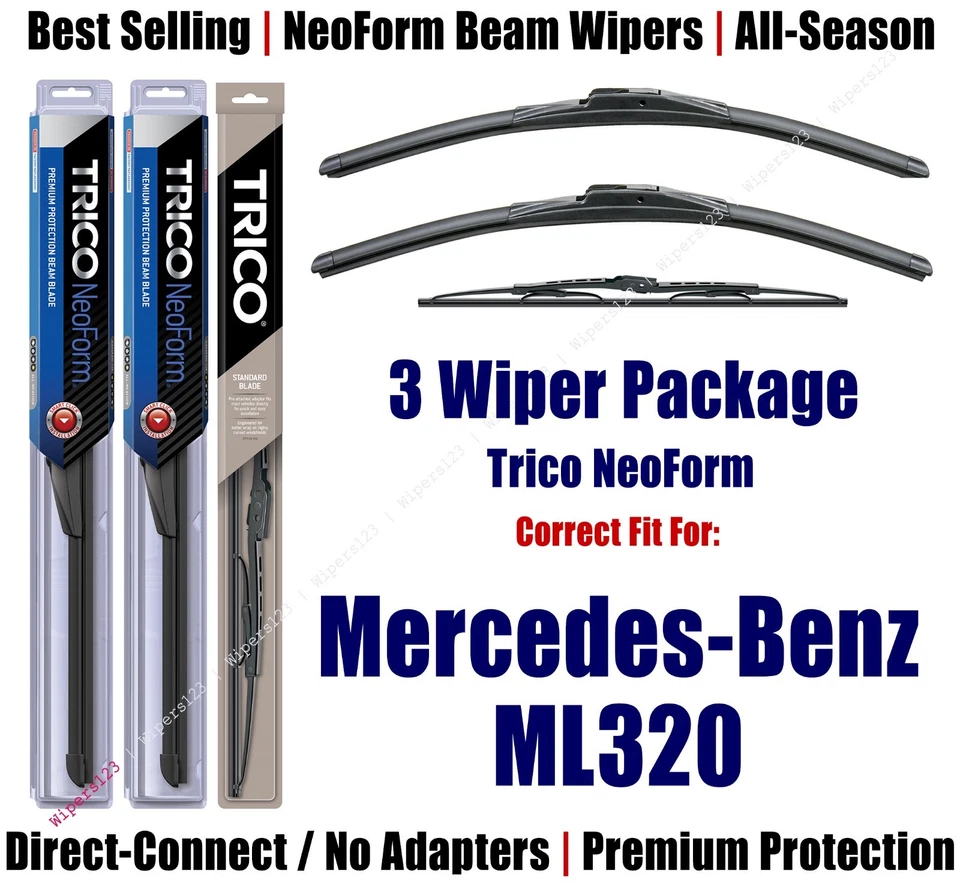 Limpiaparabrisas delantero/trasero NeoForm 3pk apto para Mercedes-Benz ML320 1998-1999 - 16220x2/30160 Foto 1 de 1