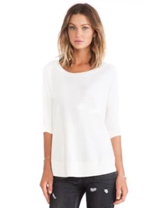 NWT $88 SPLENDID XS, S 3/4 Sleeve Thermal Top Tee Sand Dollar Off White ST8589 - Picture 1 of 4