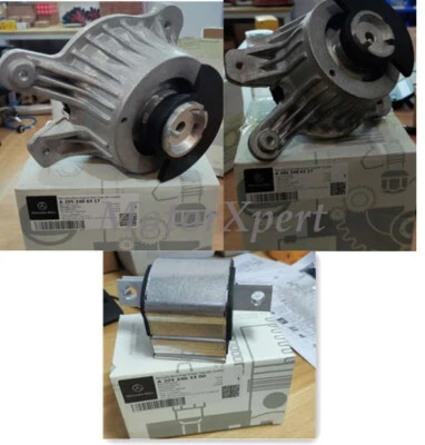 3pcs 2052400300 Engine + Transmission Mount for Mercedes C180 C300 E200 E300 2.0 - Image 1 of 4