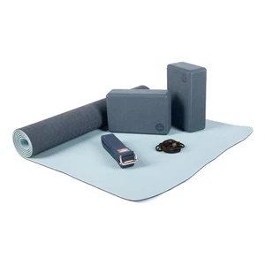 Yoga Set FLOW Yogamatte mit Block & Gurt blau - Bild 1 von 8