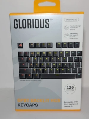 Glorious GPBT Backlit RGB Black Keycaps English (US), 130 Count New - Image 1 of 4