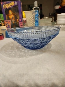 Servizio grande vintage Indiana Windsor vetro blu ottime condizioni - Foto 1 di 8