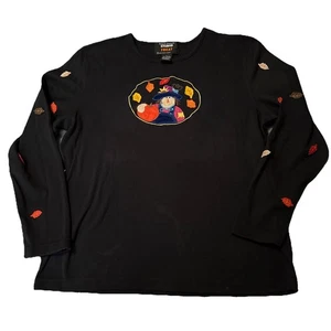 Studio Treat Damen Herbst Shirt Vogelscheuche Kürbis Größe Large Herbstblätter - Bild 1 von 4