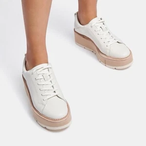 Dolce Vita Womens Toyah Platform Sneakers Shoes White Leather Lace Up Size 10 - Picture 1 of 16