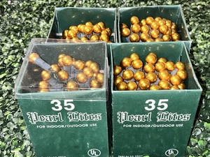 VTG & Rare Gold Pearl String Lites Indoor Outdoor Lights Patio Christmas Holiday - Picture 1 of 5