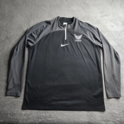 Jersey Nike Dri Fit Academy Pro Mens XL Black Gray Long Sleeve Coach Embroidered - Image 1 of 4