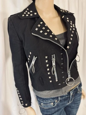 Chaqueta de moto Betsey Johnson vintage años 80 pequeña EE. UU. Foto 1 de 4