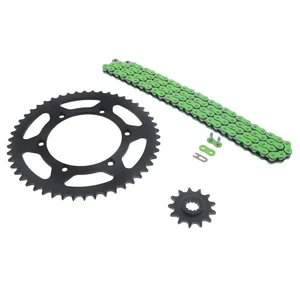 1990-1998 fit Suzuki RMX250 520-114L Green Non O Ring Chain & Sprocket Blk 13/50 - Picture 1 of 4