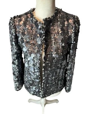 ZARA WOMAN FISH SEQUINS SHINNY JACKET BLAZER BLOGGERS TRINNY SIZE SMALL S NEW - Image 1 of 4