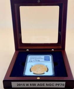 2015-W $50 American Gold Eagle  NGC PF 70  SIGNED BY ED MOY - Picture 1 of 7