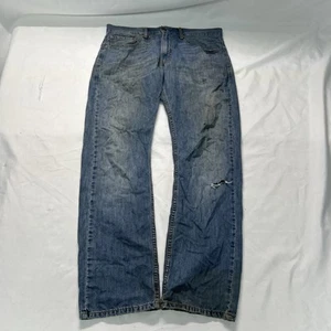 Levi's 505 Regular Fit Jeans | Men's 34x32 | Blue Denim Pants | Worn/Distressed - Picture 1 of 24