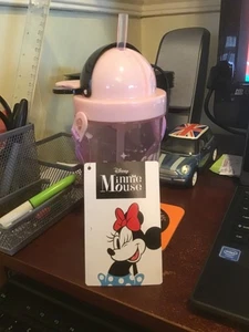 DISNEY MINNIE MOUSE WATER BOTTLE STRAW SIPPER 400ML BIRTHDAY CHRISTMAS KIDS - Picture 1 of 2