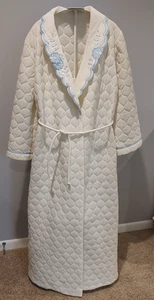 VTG Miss Elaine Size Large White Quilted Soft Fleece House Coat Robe Size Large - Picture 1 of 10