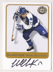 01-02 Fleer Greats Of The Game Wendel Clark Auto Maple Leafs Autograph 2001