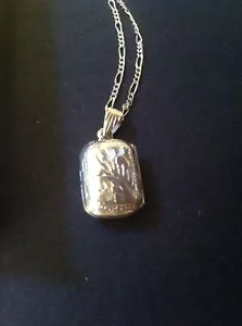 Ciondolo Ciondolo Ciondolo Argento Sterling 925 Catena Figaro 18 pollici 2 mm collana - Foto 1 di 12