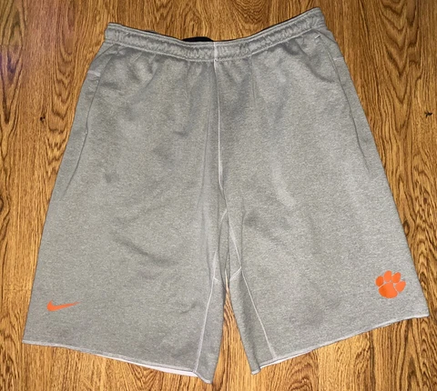 Nike Dri Fit Clemson Tigers Mens Gray Sweat Shorts XXL Cover
