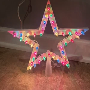 Vintage Enchanted Forest 40 Light Star Christmas Tree Top. Multicolor - Picture 1 of 16
