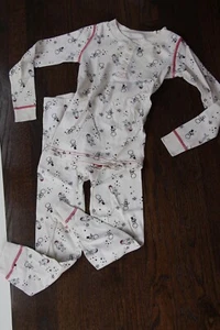 Pajama Set~Hanna Andersson SNOWMAN+Winter Long Johns Boys Girls size 6/7~2piece - Picture 1 of 18
