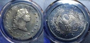 1795 3 Leaves Flowing Hair Dollar $1 PCGS MS 62 - Picture 1 of 16