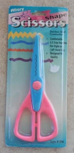 New Allary Shape Sccissors Wavy Lines Stainless Steel Pink Blue Crafts - Picture 1 of 3