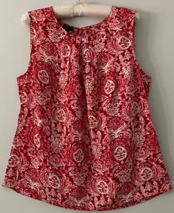 Talbots Größe 14 rot Paisley ärmellose Bluse - Bild 1 von 8