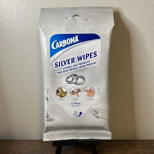 Carbona Silver Wipes Metal Cleaner Polish Tarnish Brass Gold Copper 12 Count - Picture 1 of 2