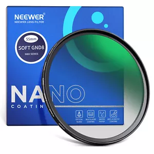NEEWER 55mm HD Soft GND8 Lens Filter with 30 Layer Nano Coated&Water Repellent - Picture 1 of 8