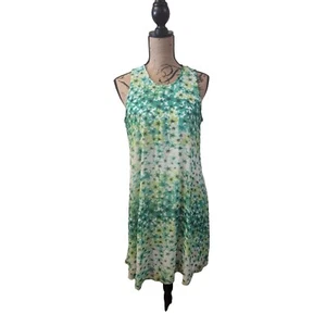 Calvin Klein Sz 10 Sleeveless Floral Summer Dress Green White NEW - Picture 1 of 9