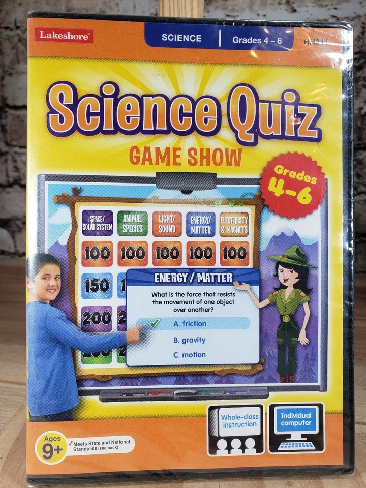 Science Quiz Game show PC/MAC CD-ROM Game Grades 4-6 Lakeshore Game