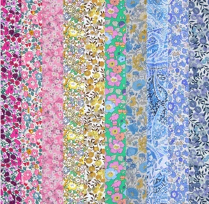 10 Piece Bundle Liberty Fabric Tana Lawn (Rainbow) - Picture 1 of 8