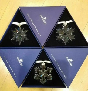 SWAROVSKI LARGE CHRISTMAS ORNAMENT SET 2016-2017-2018 NIB - Picture 1 of 16