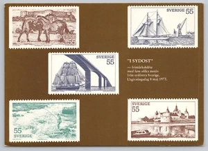 Alijo de estampillas de motivos del sudeste de Suecia 1972 postal - Imagen 1 de 2
