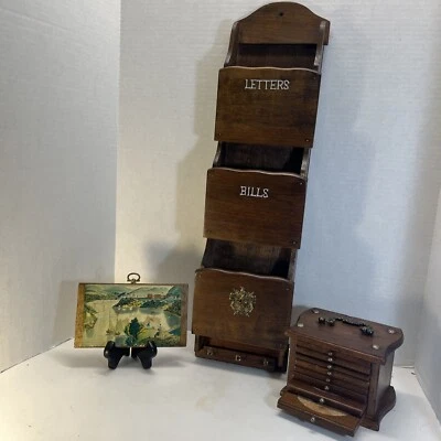 Vintage 1970s Wall Organizer Cork Coasters Decoupage Art Cottagecore Gail Craft - Image 1 of 4