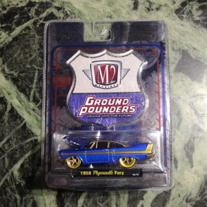 1958 PLYMOUTH FURY M2 Machines 2010 SUPER CHASE (Blue) Ground Pounders Release 3 - Picture 1 of 19