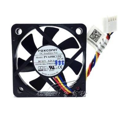 FOXCONN 12V 0.24A PVA050C12Q Fan 4PIN PWM DC Cooling Fan 5CM Fans - Image 1 of 2