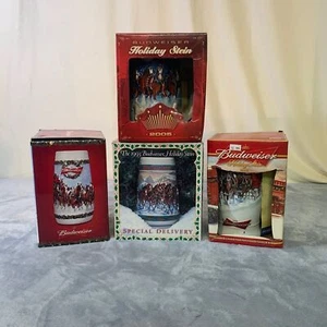 Budweiser Stein Mug Collection Set Of 4 New in Box - Picture 1 of 9