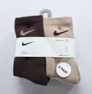 Nike Kids' 6-Pack Dri-Fit Performance Crew Socks ZG3 Multicolor Size 5Y-7Y NWT - Picture 1 of 4
