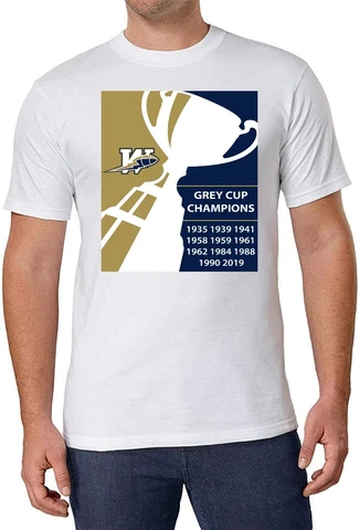CFL Winnipeg Blue Bombers Grey Cup Champs White T-Shirt 100% Cotton Men XL NEW Cover