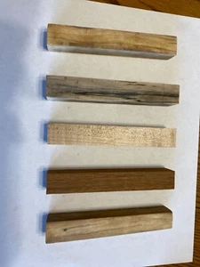 Variety pack 5 wood pen/stricker turning blanks .75x.75x5 - Picture 1 of 1