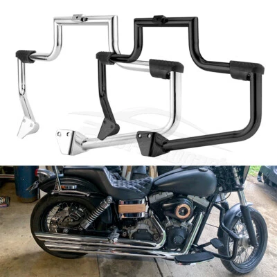 Barra de choque de carretera de protección de motor de 1,25" para Harley Dyna Street Bob Super Wide Gide Foto 1 de 4