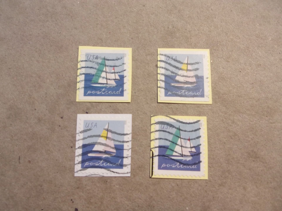 USA Used, 2023 Issue Sailboats (Set of 4) Post Card Rate & Sheet - Image 1 of 1