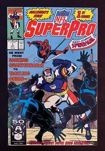 NFL SuperPro #1 Hi-Grade Spider-Man Guest Stars John Romita Cover Marvel 1991 - Picture 1 of 2