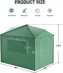 8x6FT Pops Up Greenhouse Portable - Roll-Up Zipper Door, Cold/Frost Protection - Picture 1 of 7
