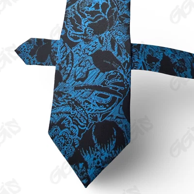 Галстук Bachrach мужской L 58 дюймов W 3,5 дюйма синий черный 100% шелк ручная работа Италия острый опрятный - Изображение 1 из 4