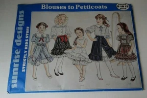 Sunrise Designs Kids Pattern BLOUSES TO PETTICOATS 8 10 12 UNCUT #C160 Skirts - Picture 1 of 2