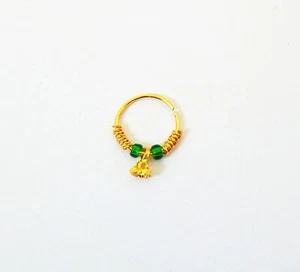 Indian Ethnic Nath 18K Gold Plated Stud Fashion Women Nose Ring Gift Jewelry - Picture 1 of 2