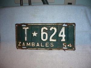 1954 zambales Philippines License Plate - Picture 1 of 2