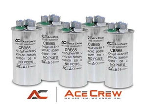 40/5 Dual Run Capacitor Lot of 5 MFD/UF 450VAC AC Electric Motor PREMIUM QUALITY - Picture 1 of 5